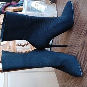 Steve Madden Black High Heel Sock Boot, 4.5" heel